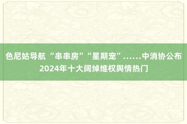 色尼姑导航 “串串房”“星期宠”……中消协公布2024年十大阔绰维权舆情热门