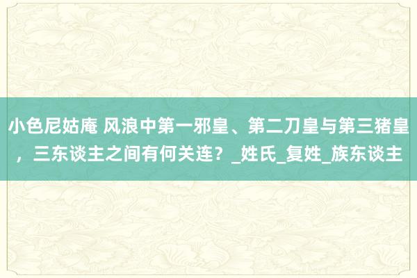 小色尼姑庵 风浪中第一邪皇、第二刀皇与第三猪皇，三东谈主之间有何关连？_姓氏_复姓_族东谈主